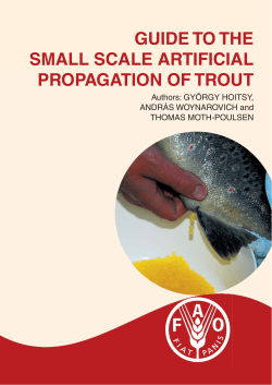 Guide to the small scale artificial propagation of trout