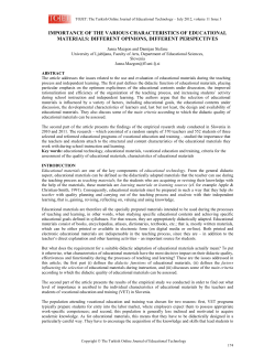 importance of the various characteristics of educational