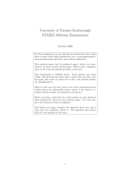 Answers - UTSC - University of Toronto