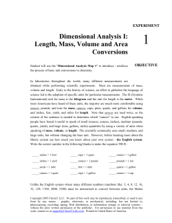Dimensional Analysis I