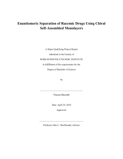 Enantiomeric Separation of Racemic Drugs Using Chiral
