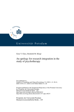 An apology for research integration in the study of psychotherapy