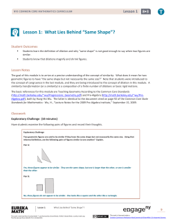 Lesson 1: What Lies Behind &ldquo;Same Shape&rdquo;?