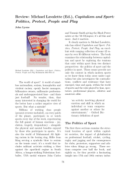 Michael Lavalette (Ed.), Capitalism and Sport