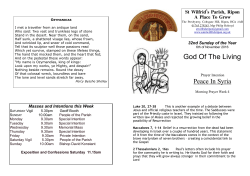 16 Sunday 32nd of the year - Saint Wilfrid`s Catholic Church