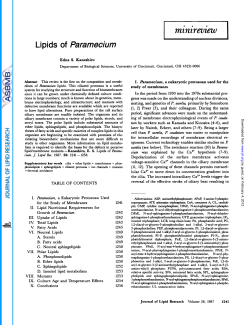 Lipids of Paramecium