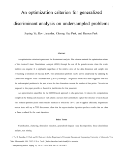 An optimization criterion for generalized discriminant