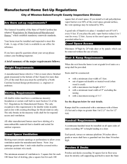 Manufactured Home Set-Up Regulations - City of Winston