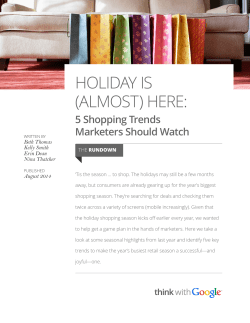 HOLIDAY IS (ALMOST) HERE: