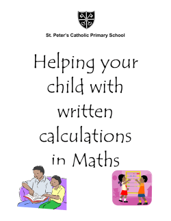Helping your child with written calculations in Maths