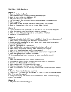 Night Study Guide Questions Chapter 1 1. Describe Moshe, the