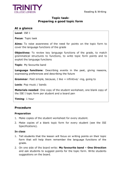 Topic task - Trinity College London