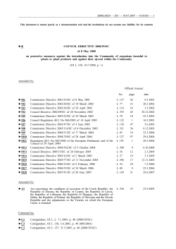 Council Directive 2000/29/EC - The Food Safety Authority of Ireland