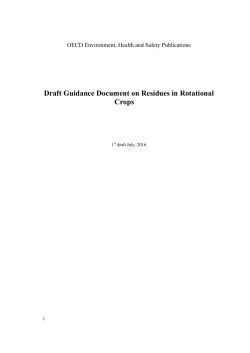 Draft Guidance Document on Residues in Rotational Crops