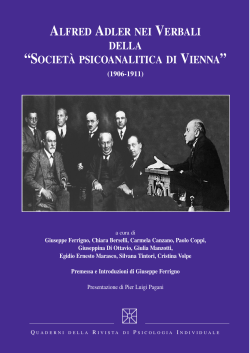 alfred adler nei verbali della &ldquo;societ&agrave; psicoanalitica di
