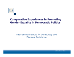 Comparative Experiences in Promoting Gender Equality in