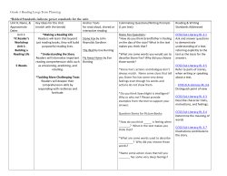 Reading: 3rd Grade Reading Long-term Plan 2016-17