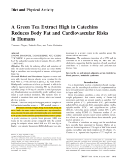 A Green Tea Extract High in Catechins Reduces Body Fat and