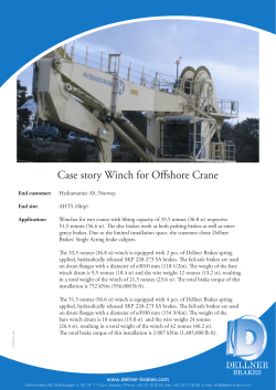Case story Winch for Offshore Crane