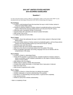 Andrew Jackson - self made DBQ