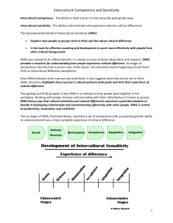 Intercultural Competence and Sensitivity