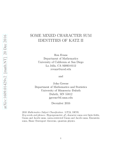 Some mixed character sum identities of Katz II