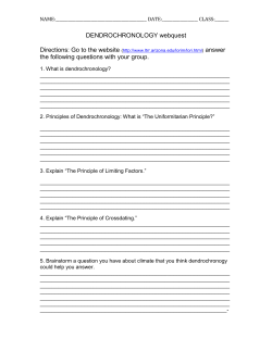 DENDROCHRONOLOGY webquest the following questions with