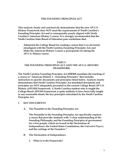 1 THE FOUNDING PRINCIPLES ACT This analysis clearly and