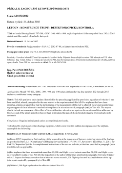PŘ&Iacute;KAZ K ZACHOV&Aacute;N&Iacute; LETOV&Eacute; ZPŮSOBILOSTI CAAAD052/2002