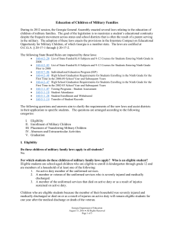 Education of Children of Military Families