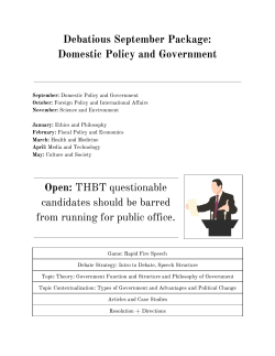 Introduction to Domestic Policy and Government
