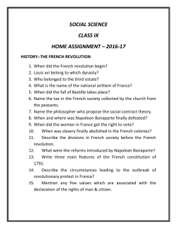 social science class ix home assignment &ndash; 2016