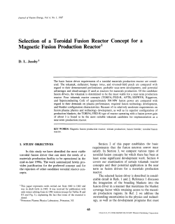 Selection of a toroidal fusion reactor concept for a