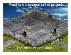 Front-End Management of Projects