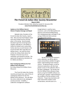 March 2016 - French And Indian War Society