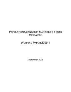 Population changes in Manitoba`s youth 1996