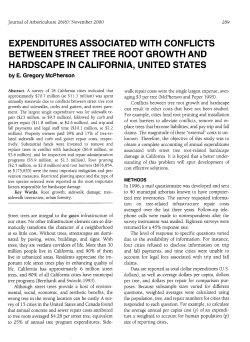 expenditures associated with conflicts between street tree root