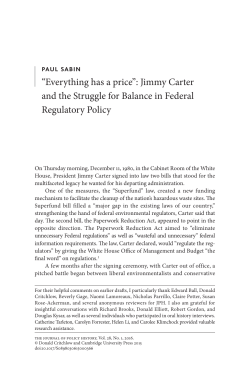 Everything has a price - The Center for Regulatory Effectiveness