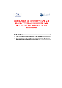 Compilation of provisions on treaty practice &ndash; the Philippines