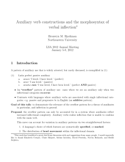 Auxiliary verb constructions and the morphosyntax of verbal