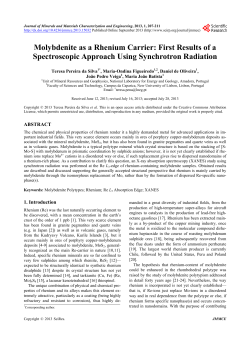 Molybdenite as a Rhenium Carrier: First Results of a Spectroscopic