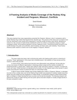 A Framing Analysis of Media Coverage of the Rodney King Incident