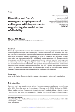 Disability and