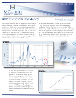 returning to normalcy - M. Griffith Investment Services, Inc