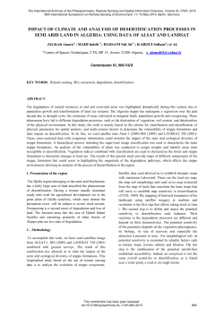 IMPACT OF CLIMATE AND ANALYSIS OF DESERTIFICATION