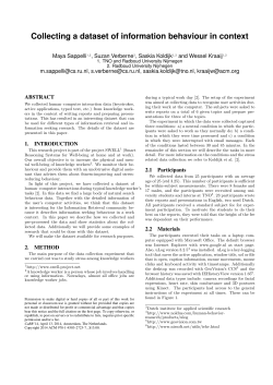 Collecting a dataset of information behaviour in context