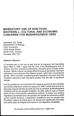 Mandatory Use of Non-Toxic Shotshell for Harvesting of Migratory