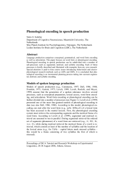 Phonological encoding in speech production