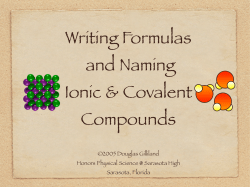 Keynote Presention: Ionic and Covalent compounds.