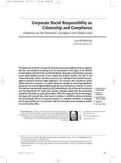 Corporate Social Responsibility as Citizenship
